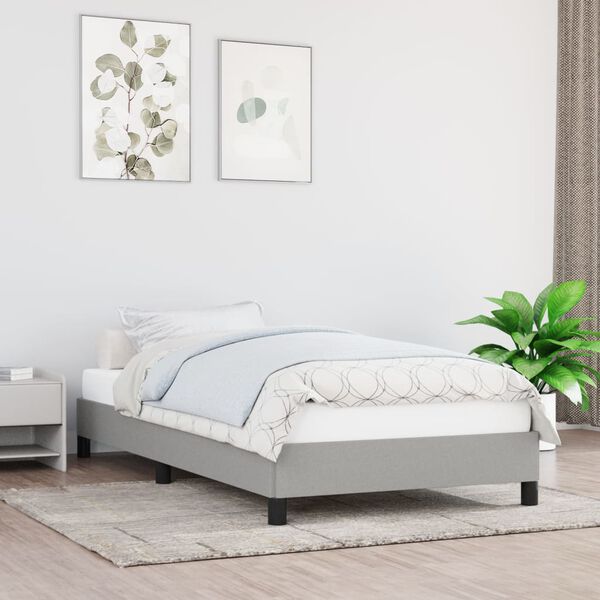 vidaXL Cadre de lit sans matelas gris clair 90x190 cm tissu