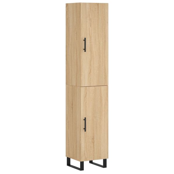 vidaXL Buffet haut Ch&ecirc;ne sonoma 34,5x34x180 cm Bois d'ing&eacute;nierie
