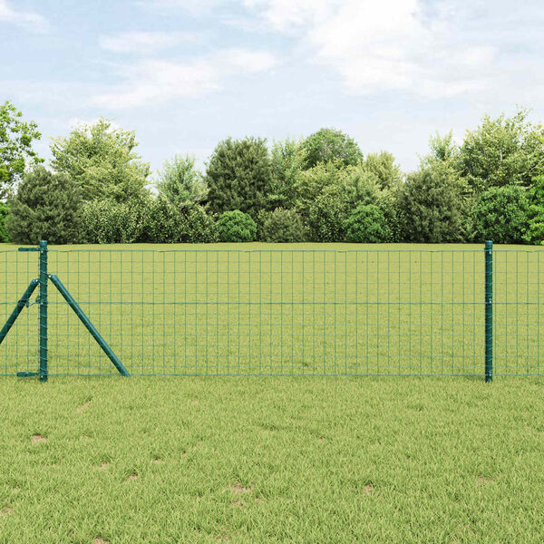 vidaXL Poteau de cl&ocirc;ture. 2 pcs Vert 120 cm Acier peint par poudre