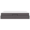 vidaXL Lit avec rangement et matelas avec matelas 2 pcs Gris Cuir
