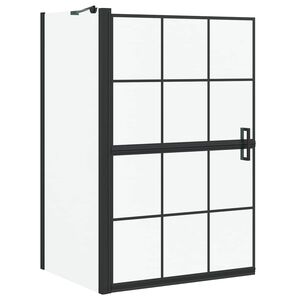vidaXL &Eacute;cran de douche de bain Noir et Transparent 80 x 68 x 128 cm