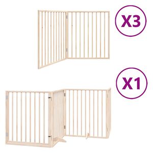 vidaXL Barri&egrave;re pour chien porte pliable 10 panneaux bois de peuplier