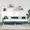 vidaXL Cadre de lit d'angle Vert fonc&eacute; 100 x 200 cm tissu
