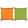 vidaXL Coussin Patchwork lot de 2 fait &agrave; la main 45x45 cm Orange/Vert