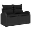 vidaXL Ensemble de canap&eacute; de jardin avec coussin 5 pcs Noir Poly rotin