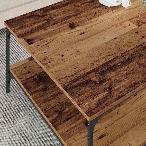 vidaXL Table basse Bois ancien 80 x 80 x 40 cm Bois d'ing&eacute;nierie