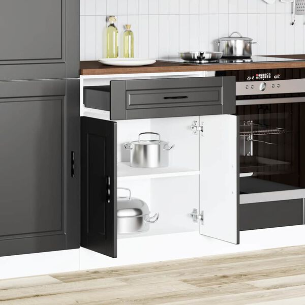 vidaXL Armoire de cuisine Porto noir bois d'ing&eacute;nierie