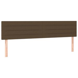 vidaXL T&ecirc;tes de lit Marron fonc&eacute; 200 x 5 x 78/88 cm Tissu