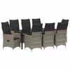 vidaXL Ensemble de salle &agrave; manger pour jardin 9 pc Gris polyrotin