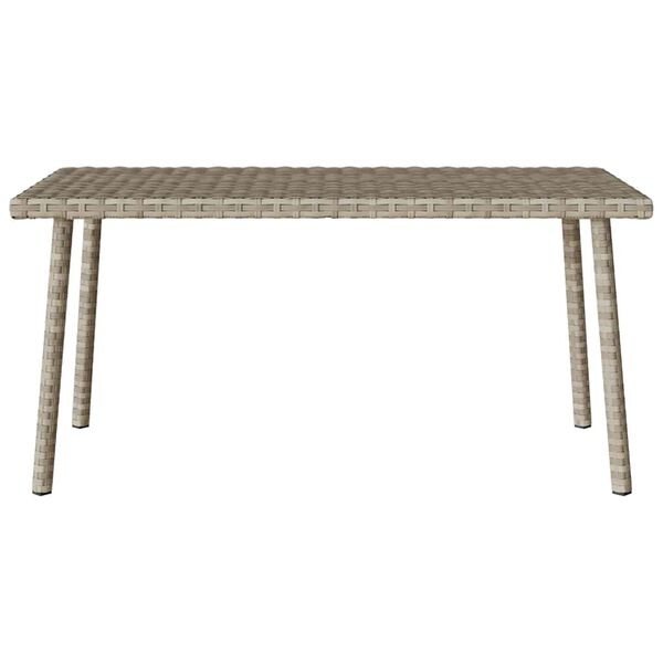 VidaXL Table basse de jardin rectangulaire gris clair r&eacute;sine tress&eacute;e