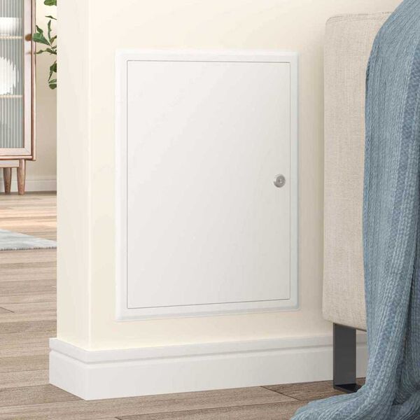 vidaXL Panneau d'Acc&egrave;s Blanc 43 x 33 x 3 cm Acier