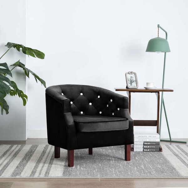 vidaXL Fauteuil noir velours