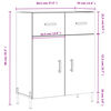 vidaXL Buffet Blanc brillant 69,5x34x90 cm Bois d'ing&eacute;nierie