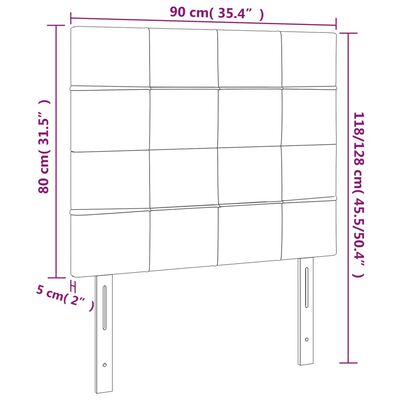 vidaXL Têtes de lit 2 pcs Crème 90x5x78/88 cm Tissu