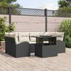 vidaXL Ensemble de canap&eacute; de jardin avec coussin 7 pcs Noir Poly rotin