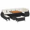 vidaXL Ensemble de canap&eacute; de jardin 9 pc Noir polyrotin