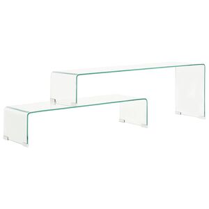vidaXL Ensemble de table basse 2 pcs 90x30x20/110x30x40cm Verre tremp&eacute;