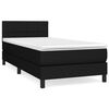 vidaXL Sommier &agrave; lattes de lit et matelas Noir 80x200 cm Tissu