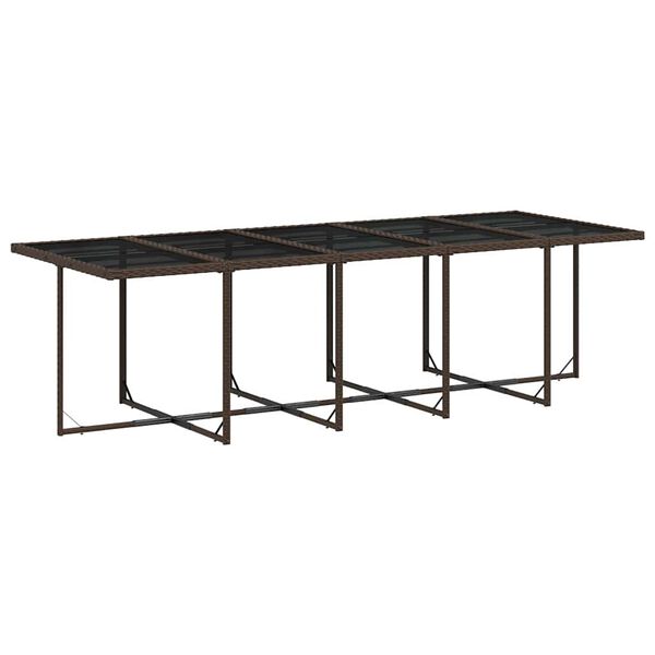 vidaXL Ensemble &agrave; manger de jardin et coussins 11 pcs marron rotin