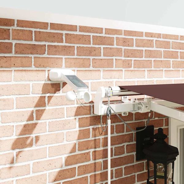 vidaXL Auvent r&eacute;tractable automatique avec LED marron 400x300 cm