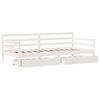 vidaXL Lit de jour et tiroirs sans matelas blanc 90x200 cm bois massif
