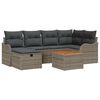 vidaXL Ensemble de canap&eacute; de jardin 7 pc Gris polyrotin