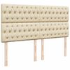 VidaXL Cadre de lit ottoman avec matelas cr&egrave;me 180x200 cm tissu