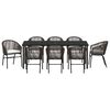 vidaXL Ensemble de salle &agrave; manger pour jardin 9 pcs Marron