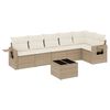 vidaXL Salon de jardin avec coussins 7 pcs beige r&eacute;sine tress&eacute;e