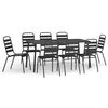 vidaXL Ensemble &agrave; manger de jardin 9 pcs anthracite acier