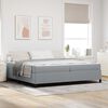 vidaXL Lit &agrave; ressorts avec matelas Gris clair 200 x 200 cm tissu