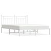 vidaXL Cadre de lit m&eacute;tal sans matelas et t&ecirc;te de lit blanc 180x200 cm