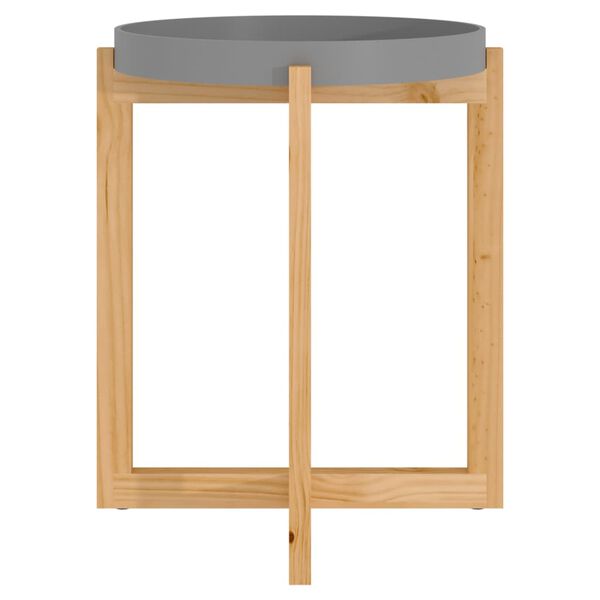 vidaXL Table basse Gris 41x41x48,5 cm Bois d'ing&eacute;nierie et pin massif