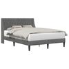 vidaXL Cadre de lit avec t&ecirc;te de lit Gris fonc&eacute; 137 x 190 cm Velours