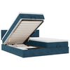VidaXL Cadre de lit ottoman avec matelas bleu fonc&eacute; 180x200 cm velours