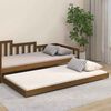 vidaXL Cadre de lit sans matelas marron miel 100x200cm bois pin massif