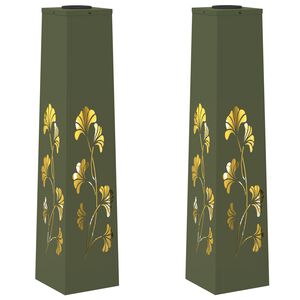 vidaXL Lumi&egrave;re de chemin LED solaire 2 pc Blanc chaud 18 x 18 x 80 cm