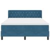 vidaXL Lit &agrave; ressorts avec matelas Bleu fonc&eacute; 190 x 140 cm Polyester