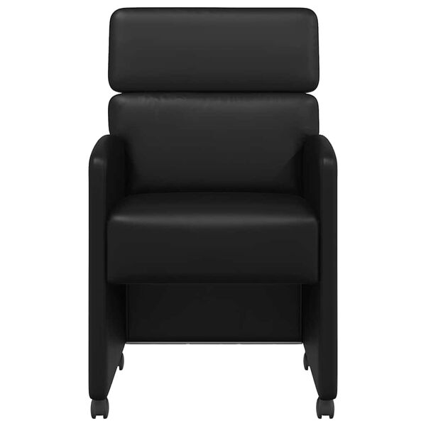 vidaXL Chaises de Salle &agrave; Manger avec Roues 2 pcs Noir 58 x 65 x 98 cm