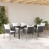 vidaXL Ensemble de salle &agrave; manger pour jardin 7 pcs Marron et Noir