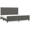 vidaXL Cadre de lit sans matelas gris fonc&eacute; 200x200 cm velours