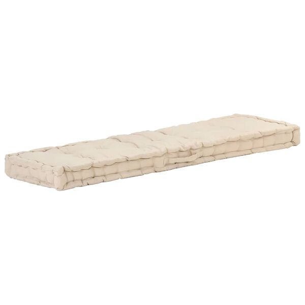 vidaXL Coussins de plancher de palette lot de 2 Coton Beige
