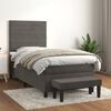 vidaXL Sommier &agrave; lattes de lit et matelas Gris fonc&eacute; 80x200 cm Velours