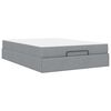 vidaXL Cadre de lit avec matelas avec matelas 2 pcs Gris clair tissu