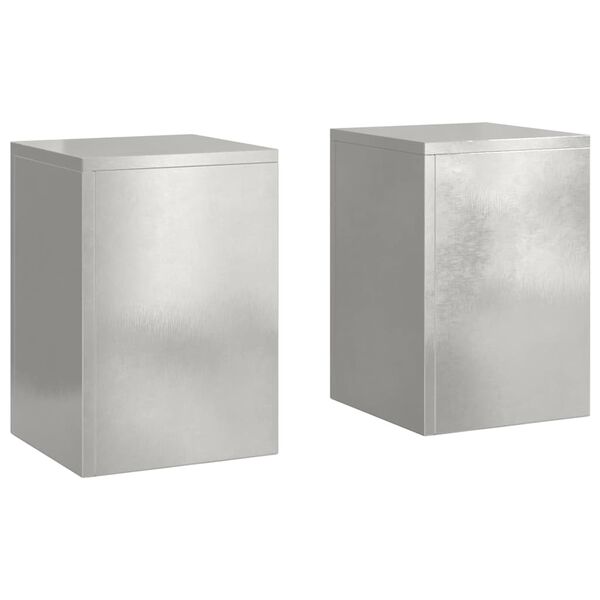vidaXL Support de Plante 2 pcs Argent 24 x 24 x 35 cm Acier inoxydable