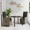 vidaXL Ensemble de salle &agrave; manger pour jardin 3 pcs Gris polyrotin