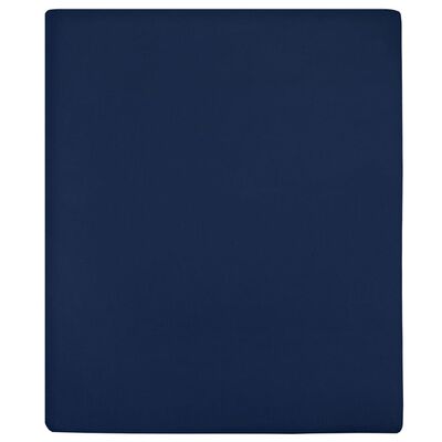 vidaXL Draps-housses Jersey 2 pcs Bleu marine 100x200 cm Coton