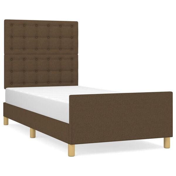 vidaXL Cadre de lit sans matelas marron fonc&eacute; 90x200 cm tissu