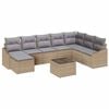 vidaXL Ensemble de canap&eacute; de jardin 8 pc Beige et Gris clair polyrotin