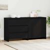 vidaXL Buffet avec tiroir 2 pcs Noir 70 x 41 x 75 cm Bois d'ing&eacute;nierie
